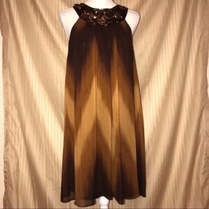MAGGY LONDON BROWN SILK DRESS size 6